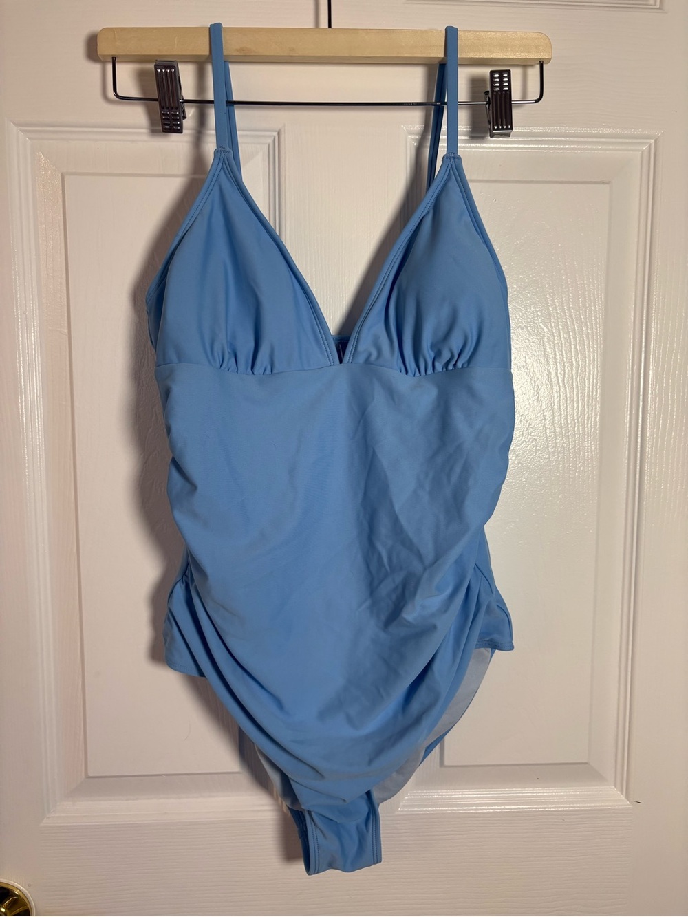 Cupshe Light Blue One-Piece Swimsuit with V-Neck